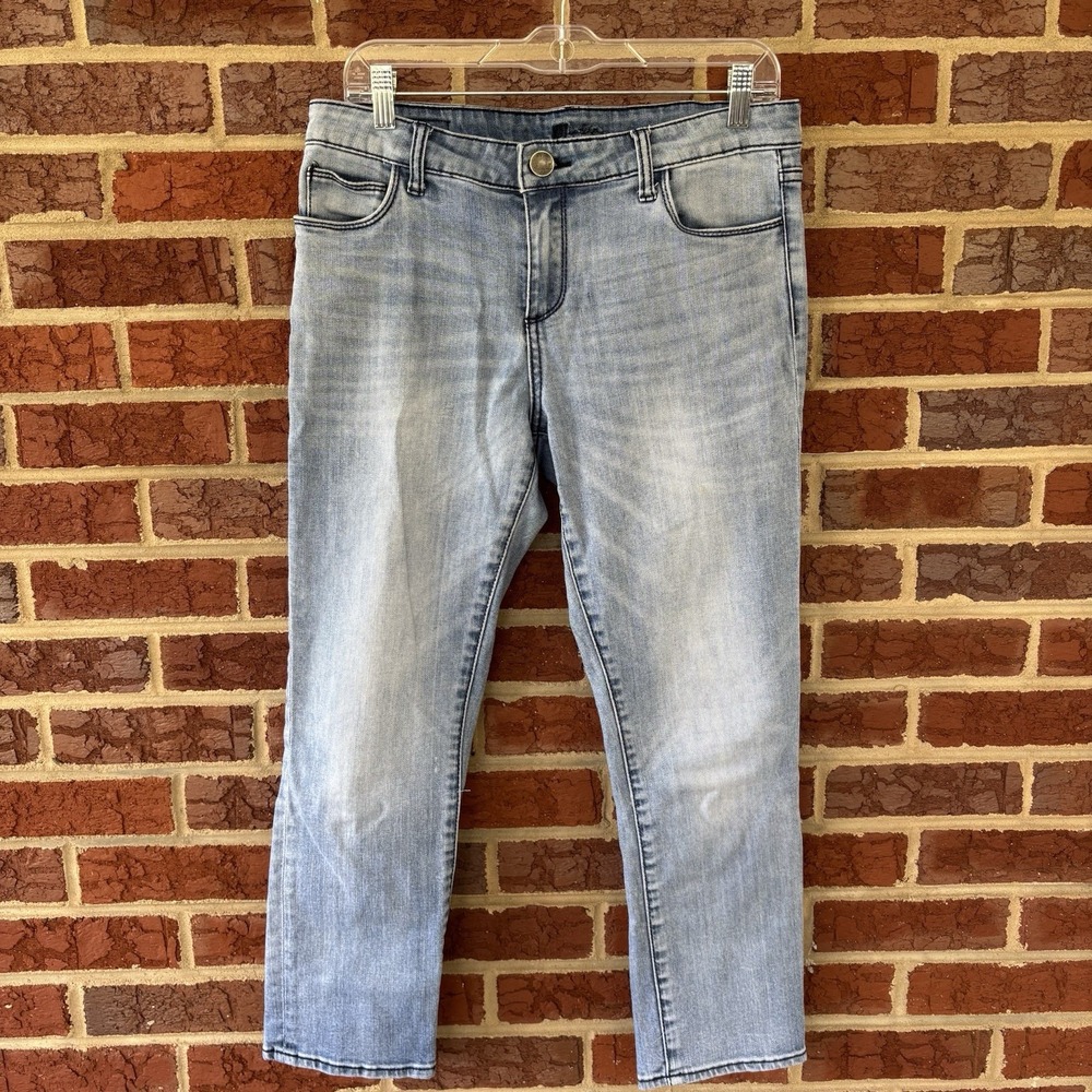 Kut From The Kloth Cropped Jeans Womens 8 Blue Mid Rise Straight Leg 33x26 Denim